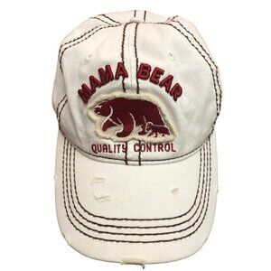 Mama Bear Quality Control Hat Cap Distressed Paw Prints Mama Bear Takes Care EUC